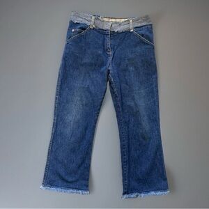 Michiko London Koshino Jeans Womens Sz 40 US 6 /8 Crop Raw Hem Light Denim Boho